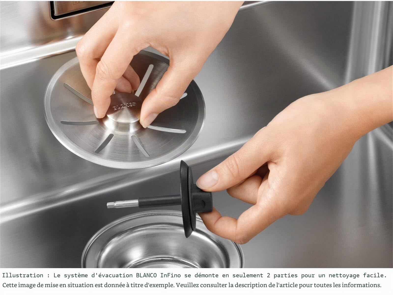 Blanco 522959 | Évier de cuisine en acier inoxydable ANDANO 400-U | Couleur/Finition : acier poli 400 mm Largeur du bassin