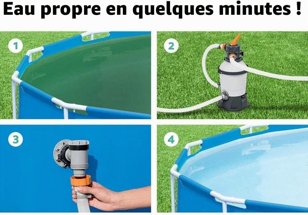 Bestway 58515 Filtre à Sable 2,006 M3/H, Pompe 90 W, Pré-Filtre