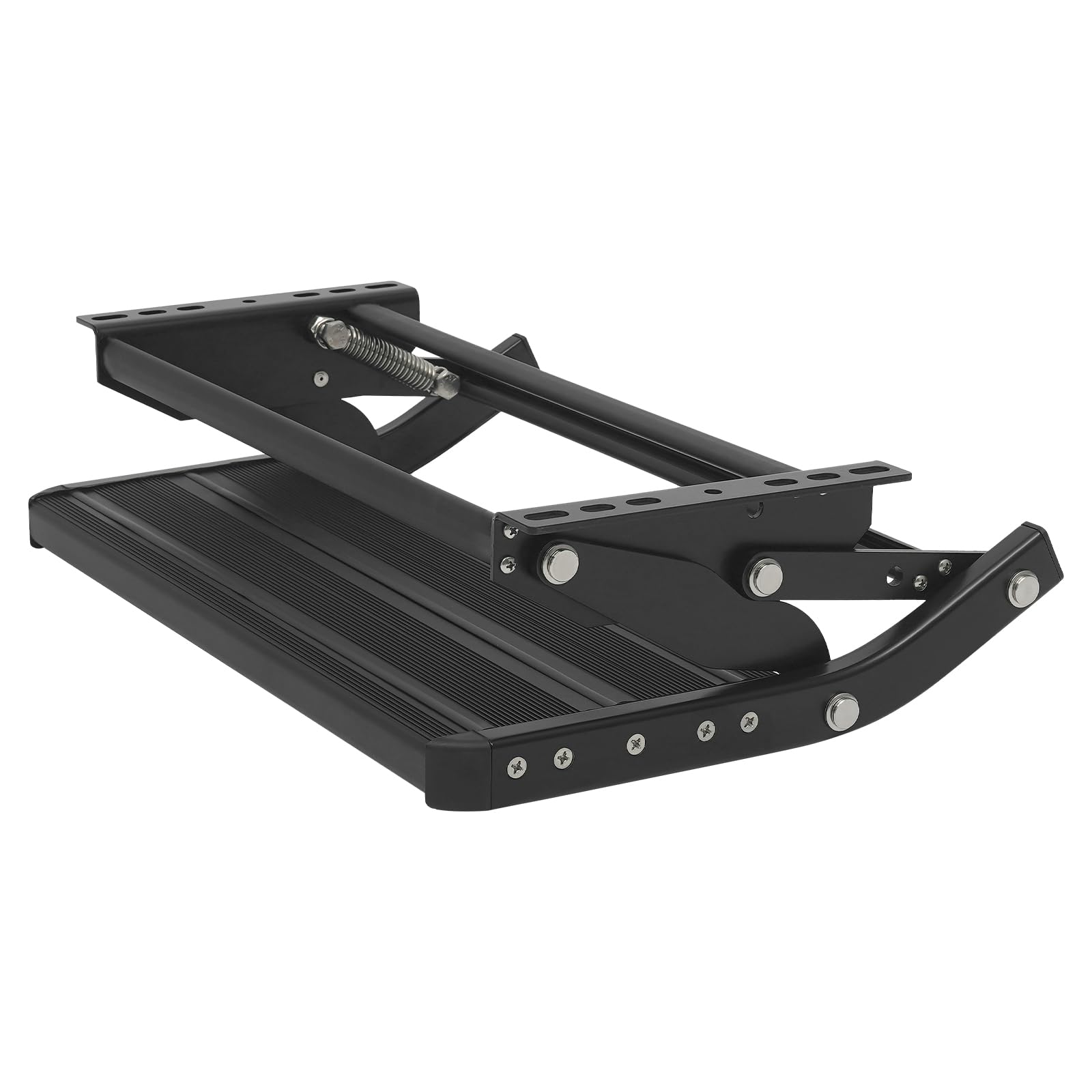 Peldaño para autocaravana hasta 150 kg, negro plegable manual, escalón de una sola etapa para autocaravana, RV, camper, caravana