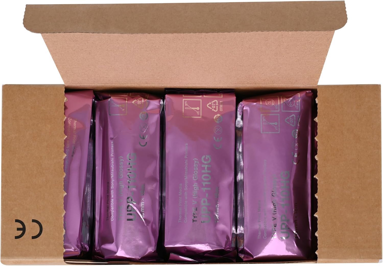 Film/media compatibili di ultrasuono UPP-110HG High Gloss Carta 10 Rotoli, Tipo V High Gloss Thermal Print Film/Media