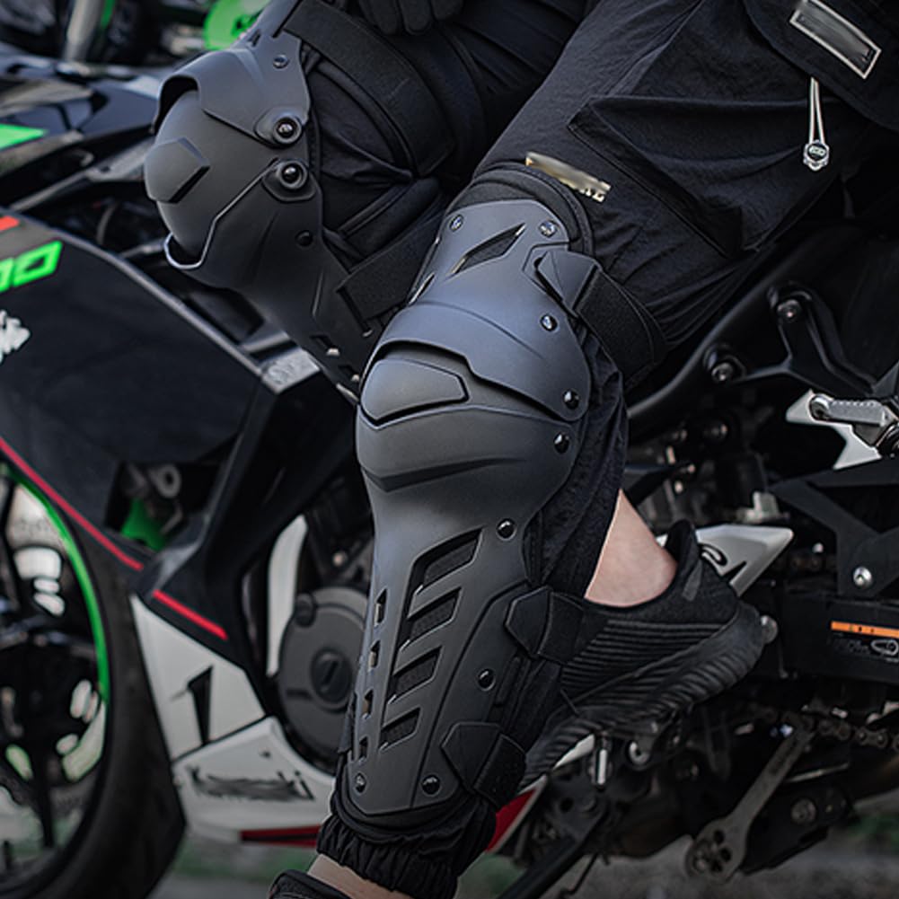 Nakolanniki Ochronne, Nakolanniki do Rowerów Górskich, Zagęszczone, Odporne na Wstrząsy PVC, Całoroczne, do Jazdy na Motocyklu, MTB, Rowerze, Hulajnodze Green