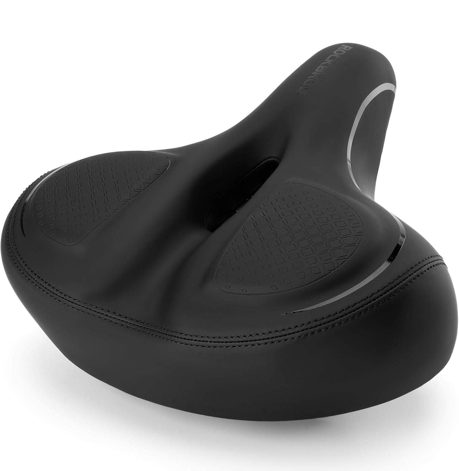 ROCKBROS Bike Seat Comfortable Soft Bicycle Saddle Wide Breathable Gel Seat Cushion Suitable for MTB, Mountain, Road, Folding, Spinning & Exercise Bikes