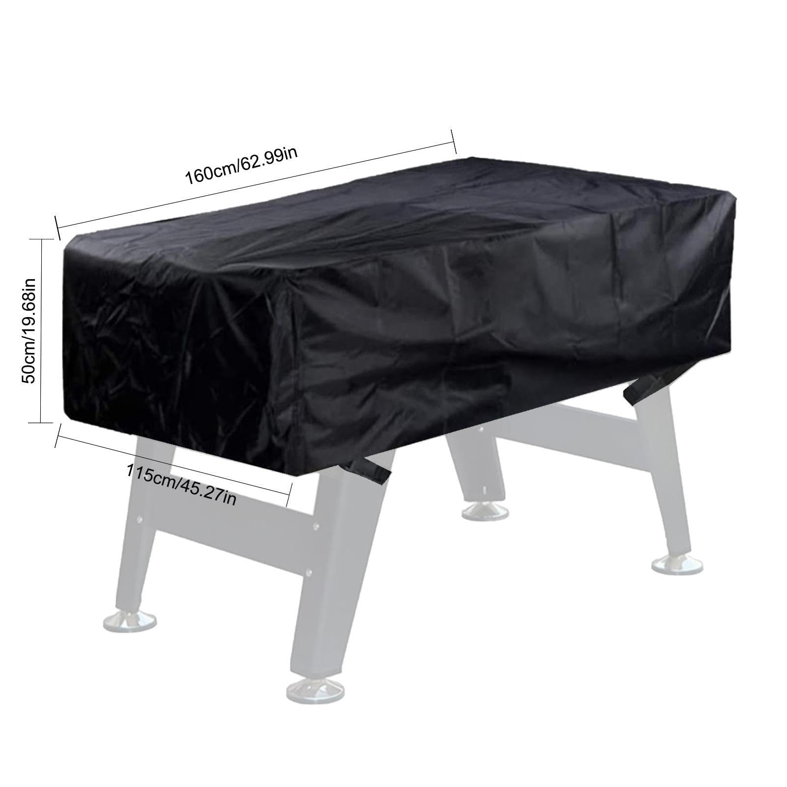 BOREK Copertura per biliardino impermeabile, pieghevole, protezione per biliardino, copertura rettangolare per biliardo, resistente all'umidità, tessuto Oxford rivestito in argento 210D, Nero