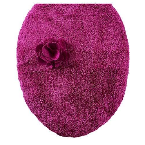 センコー S.D.S ローズ 薔薇モチーフ付き トイレ ふたカバー パープル 普通用 72445