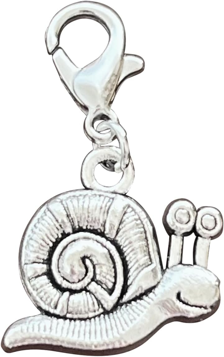 AMOBESTER Snail Clip on Charms Cute Animal Zipper Pull Charms for Bracelet Keychain Necklace