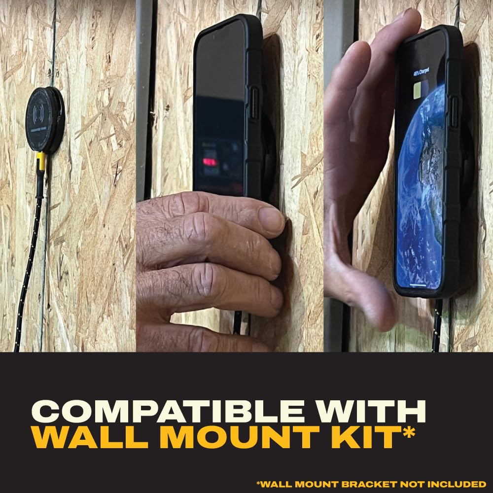 DEWALT Supporto magnetico per telefono per auto, caricabatterie wireless resistente, supporto per bocchetta di ventilazione, supporto per cruscotto, supporti per telefoni cellulari per la tua auto