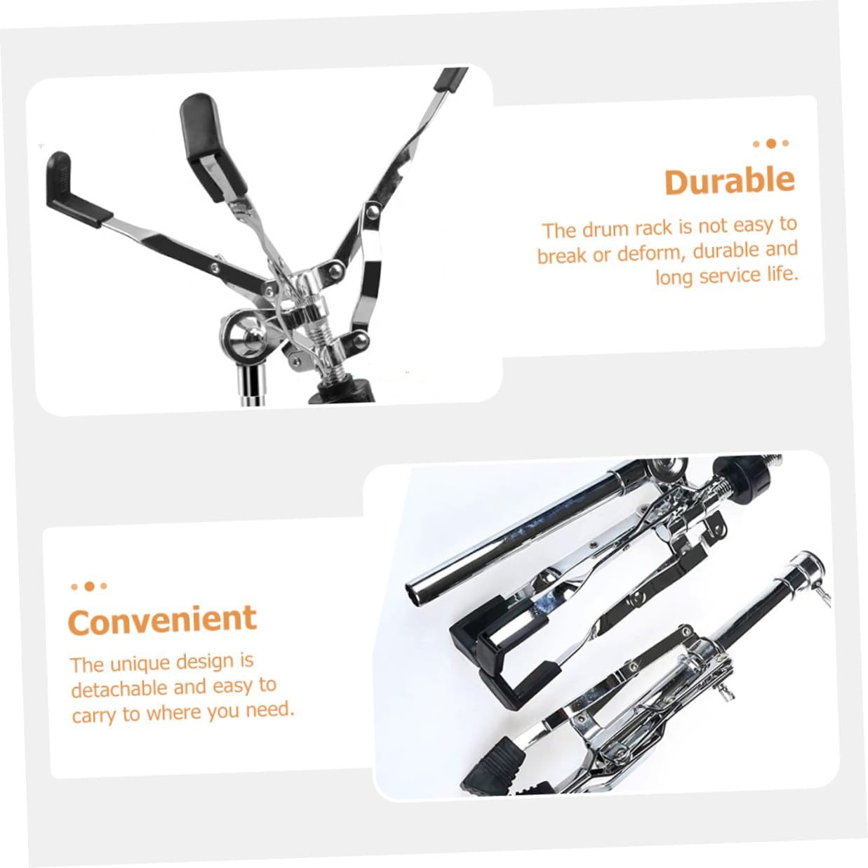 Adjustable Alloy Snare Drum Stand with Portable Practice Shelf Sturdy Drum Rack Holder