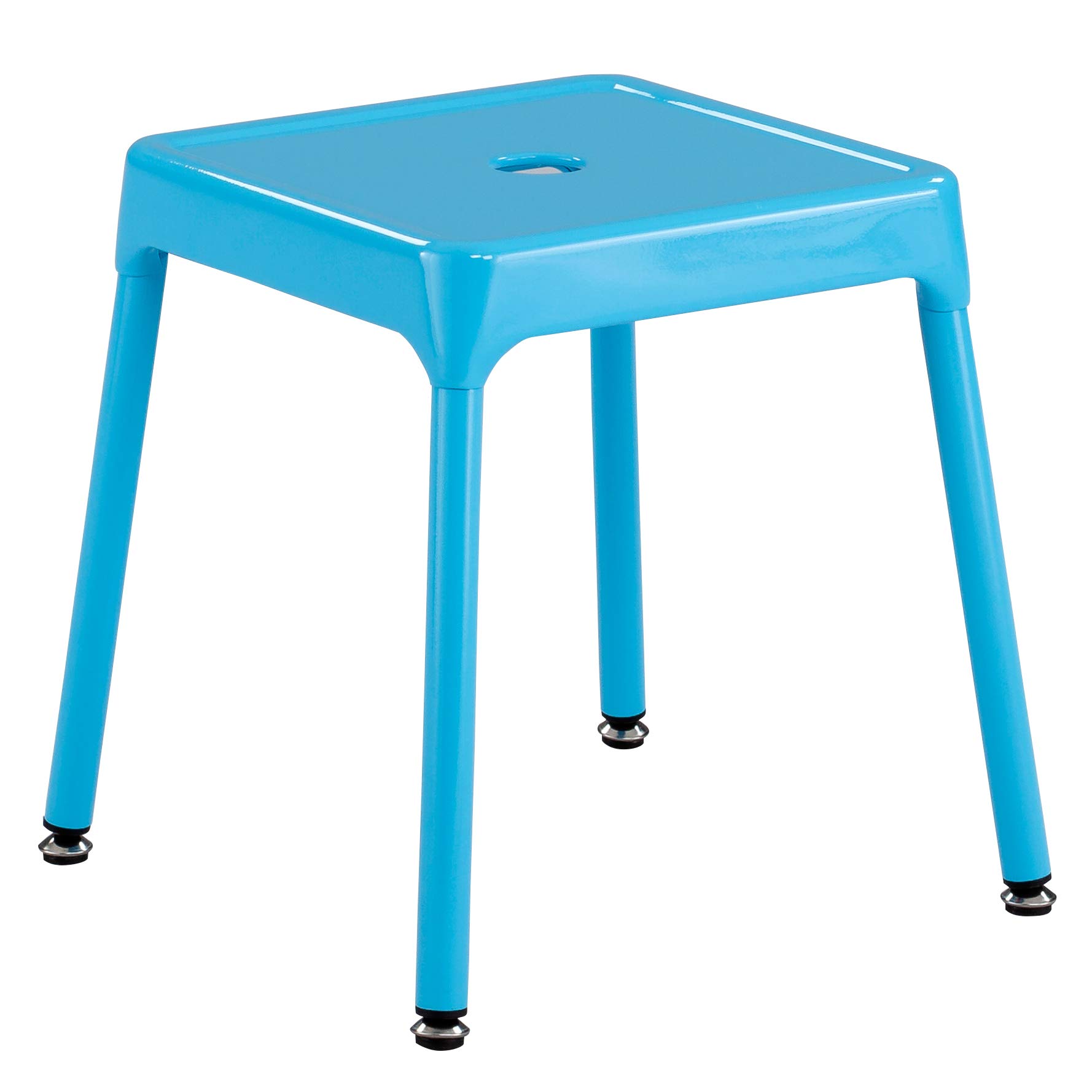 Safco 6603 Steel Stool, 15" H, Sturdy Construction, Durable Powder Coat Finish, Includes Nylon Leg Caps and Leveling Feet, Blue