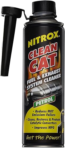 Nitrox Limpiador de convertidor catalítico, 17 onzas líquidas, limpiador de sistema de combustible y escape Clean Cat para motores de gasolina,