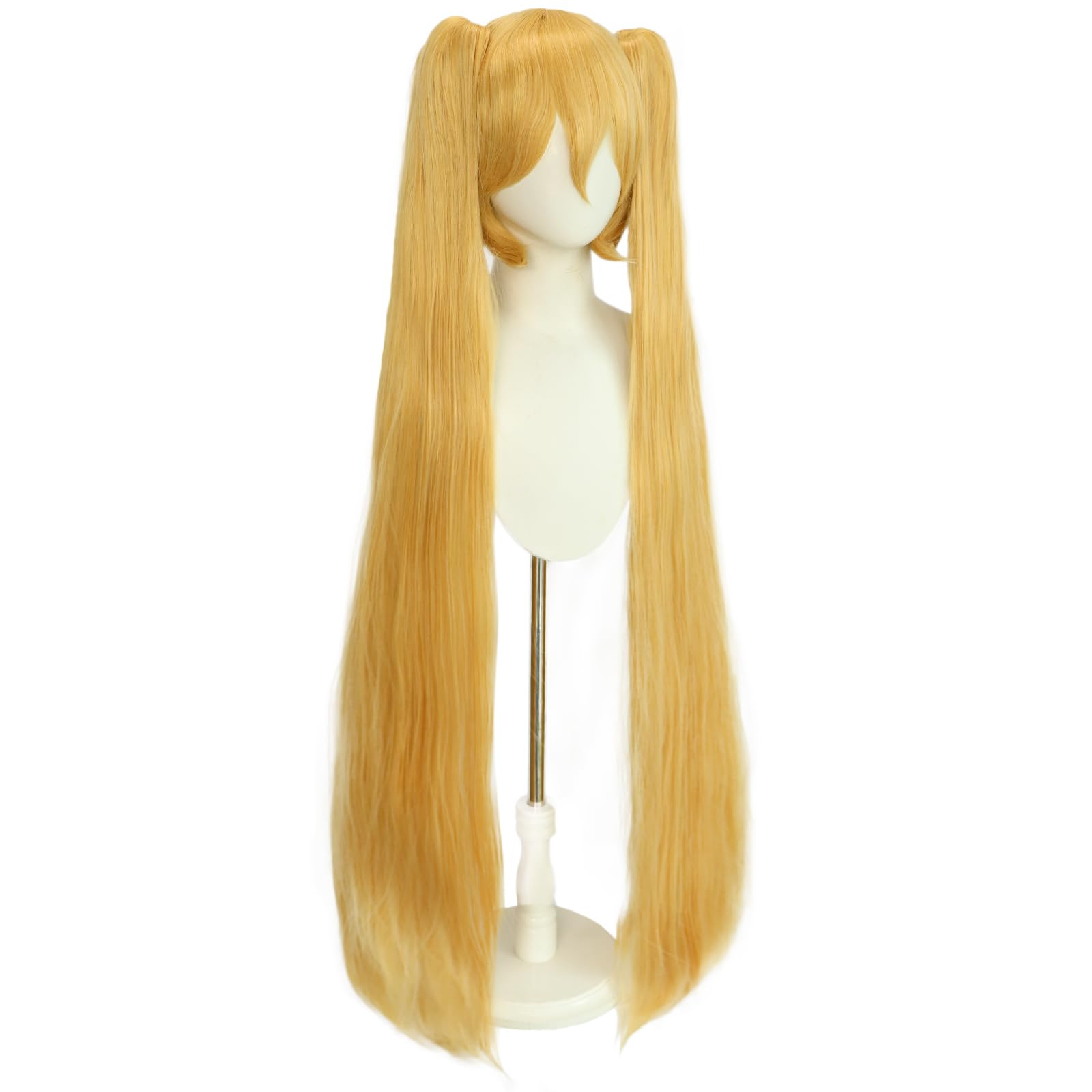 JoneTing 48inch/120cm Wig【+ Hair Cap】 Long Pink Ponytail Wig for Women Long Straight Wigs with Ponytails for Anime Peluca Rosa Hair for Halloween Straight Pigtail Wigs for Cosers Costume: Blonde