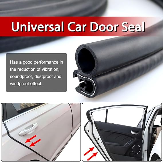 Car Door Rubber Seal Universal Car Door Seal Strip Rubber Edge Trim with Side Bulb for Caravan Boat Truck (3m)