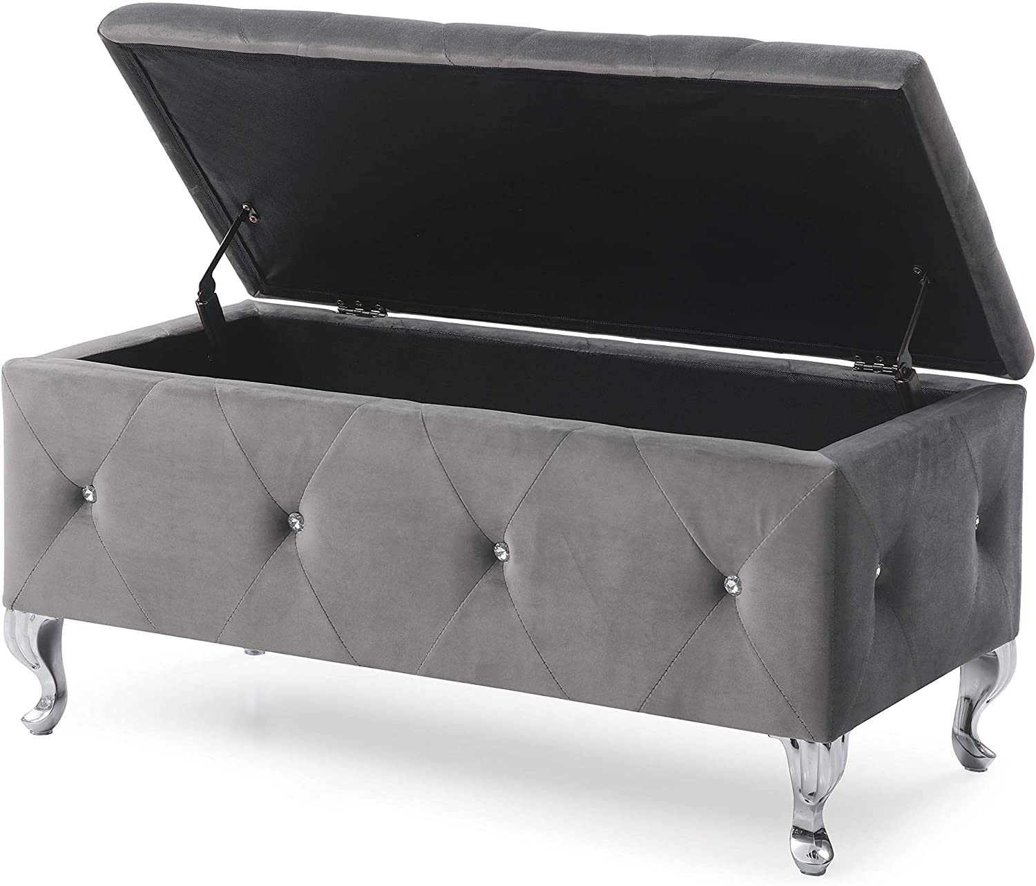 PACIFIC FURNITURE オットマン AC Pacific Glam 38 Inches Storage Ottoman Bench for Entryway