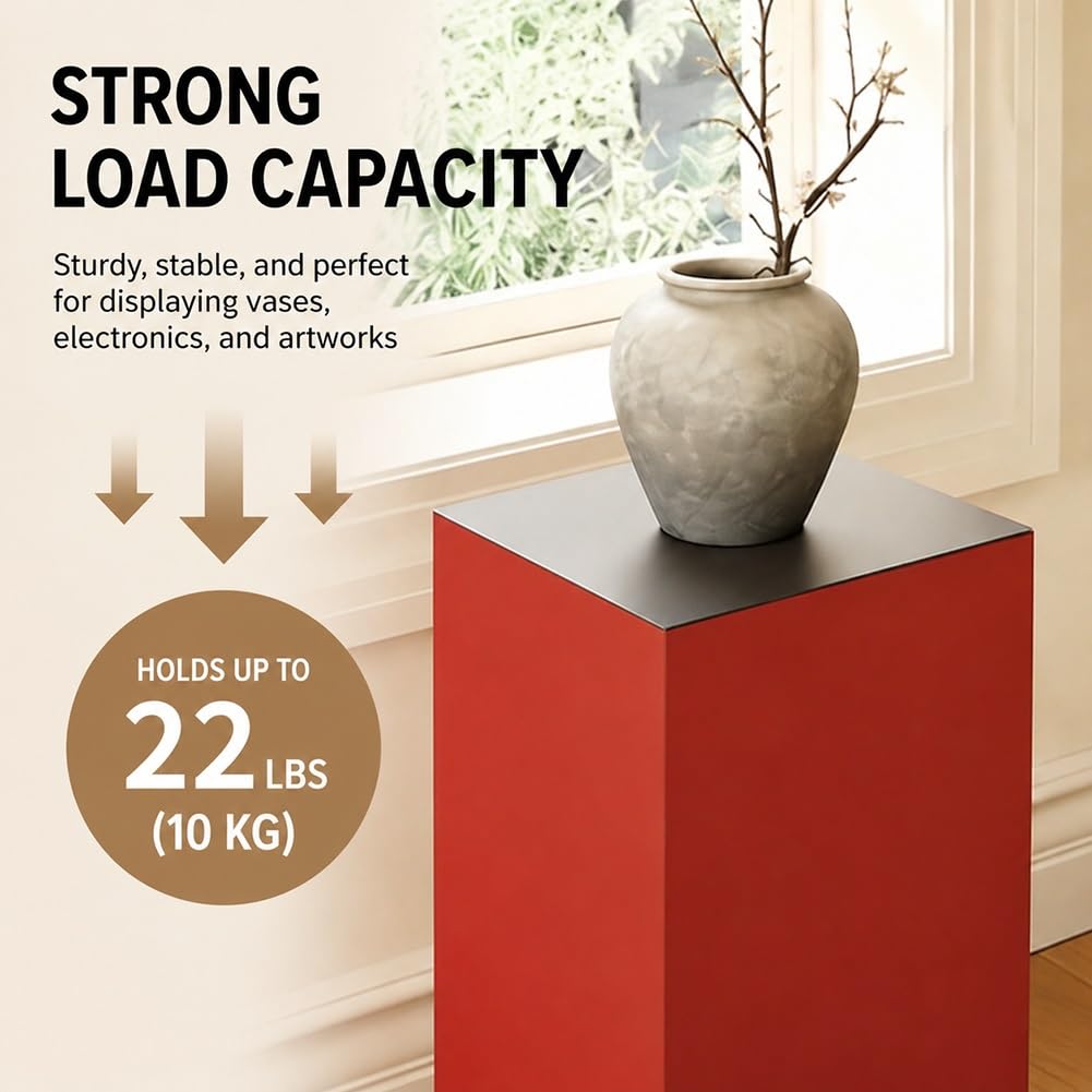 Bancone da Esposizione Pieghevole, Espositore per Prodotti | Supporta Fino A 10 Kg, Base In Cartone Ondulato A 5 Strati Con Pannello In Ferro(Giallo,31x31x70cm)