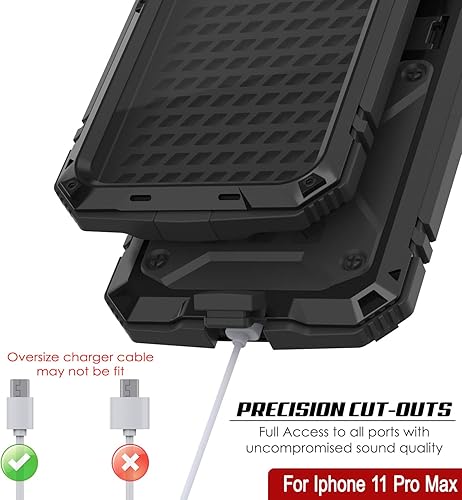 Miniatura 7 de PunkCase Funda de metal para iPhone 11 Pro Max Serie 2.0 Funda de armadura resistente  Diseño de cuerpo completo de aluminio y TPU con protector de