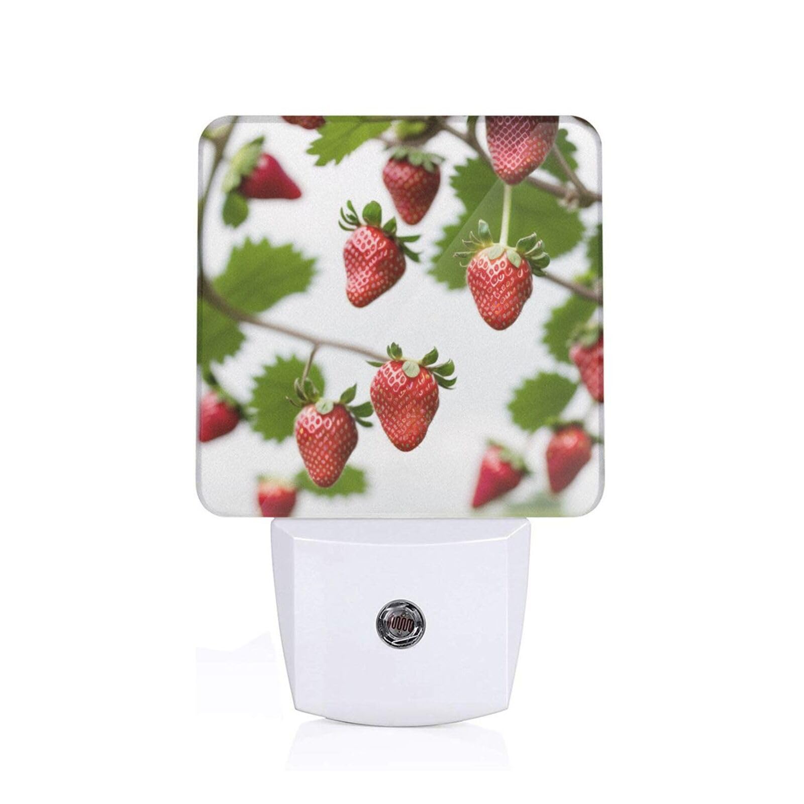 Strawberry Print Night Lights,Night Light Plug in Wall,Night Lights for Adults,Hallway,Kitchen, Plug in Night Lights for Bedroom, Corridor