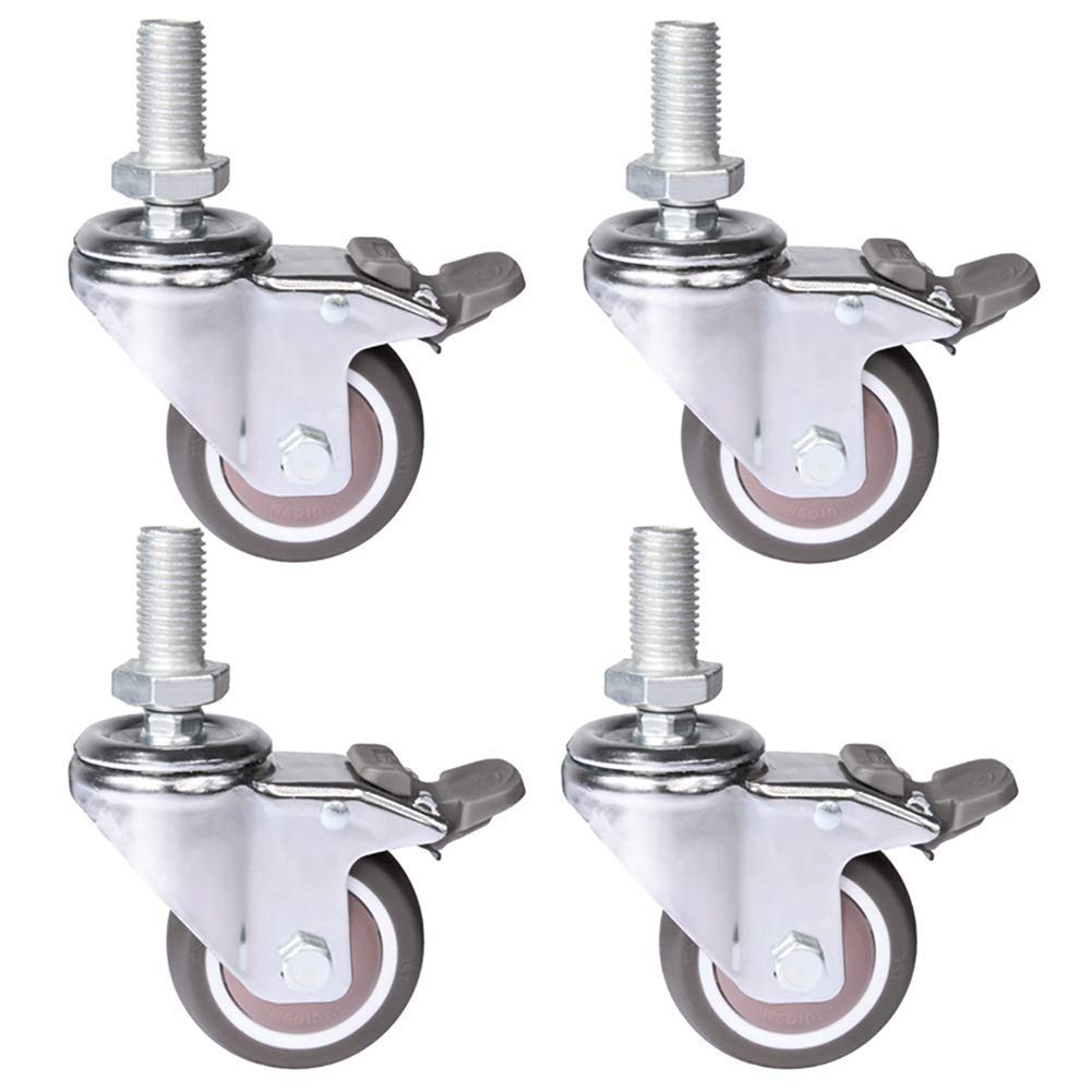 Roulettes silencieuses avec frein 75 mm M20 pour congélateur
