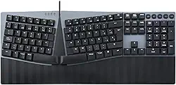 Perixx PERIBOARD-535BL ES Teclado dividido mecânico ergonómico com cabo - nterruptores Clicky Azules de Bajo perfil - Teclas programables - Compatível com Windows e Mac OS X - Tecla