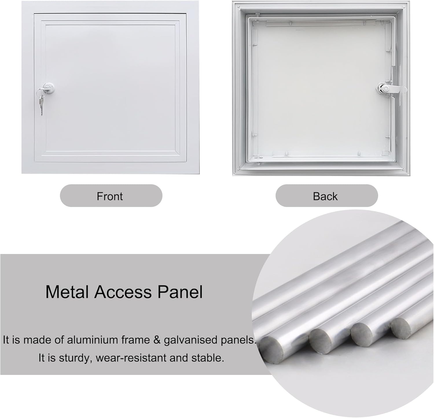 Lockable Access Panel with Keys Aluminium Alloy Attic Access Door Drywall Plumbing Concealed Service Hole Cover Customizable(14x30in (35x75cm))