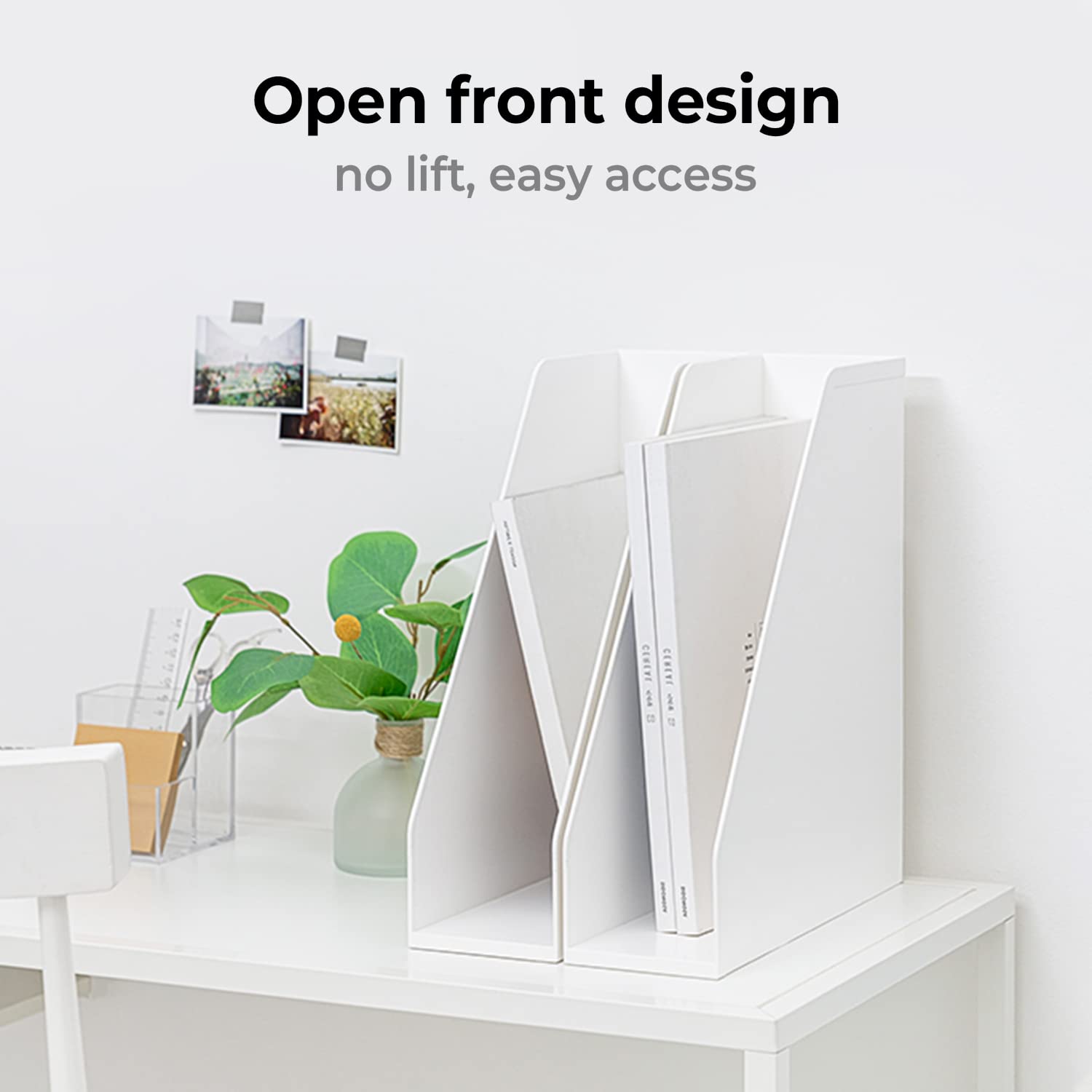 carrotez Open Front Magazine File Holder, Plastic Magazine Rack