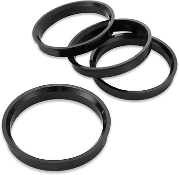 4 Pack Car Hub Center Ring, Shock Absorbing Design, Vehicle Hub Reducing Ring Shaft Collar Adapter Ring, 73.1mm-60.1mm, Universal Waterproof Automotive Seal Ring Accessories Black