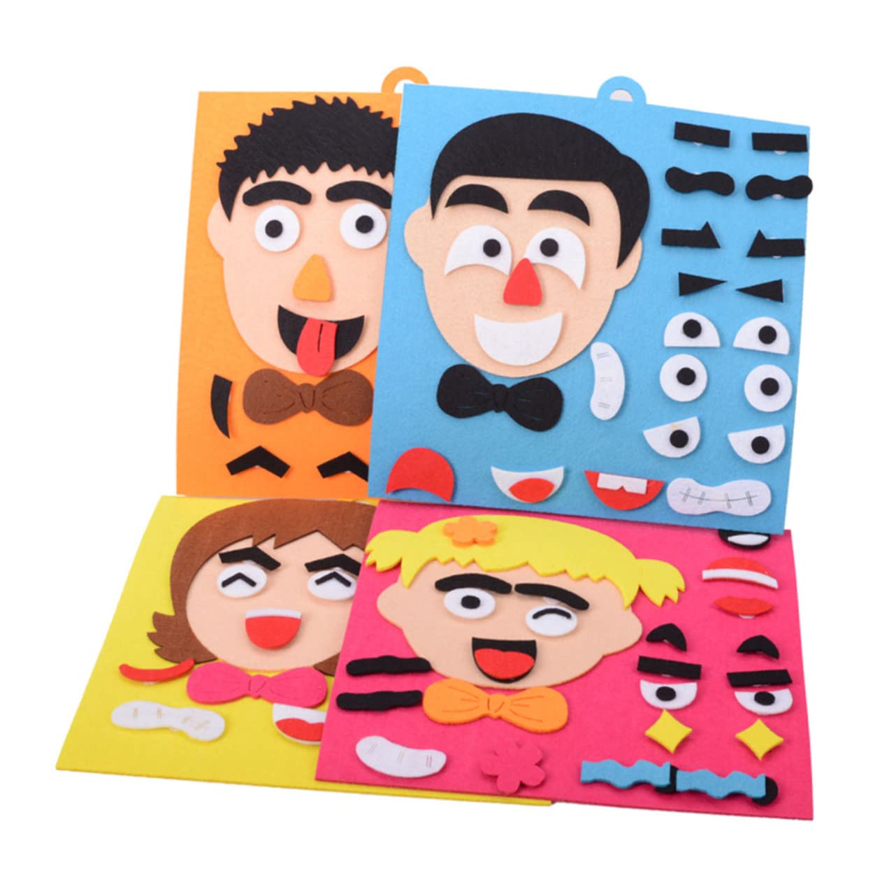 Beaupretty Educational Faces Changing Puzzle for DIY Facial Expression Matching Game Set Early Learning Puzzle for Hand Eye Coordination and Emotional Recognition Red Girl Style