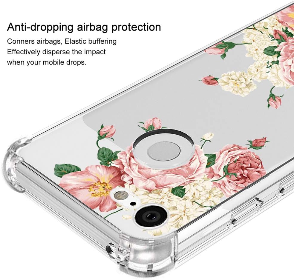 Osophter Compatible with Google Pixel 3 XL,Pixel 3 XL Flower Case Shock-Absorption Flexible TPU Rubber Soft Silicone Full-Body Protective Cover for Google Pixel 3XL (Big Rose)