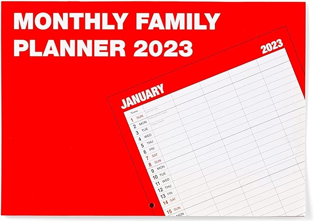 2023 Family Organiser Monthly Planner Wall Calendar - Matte Finish