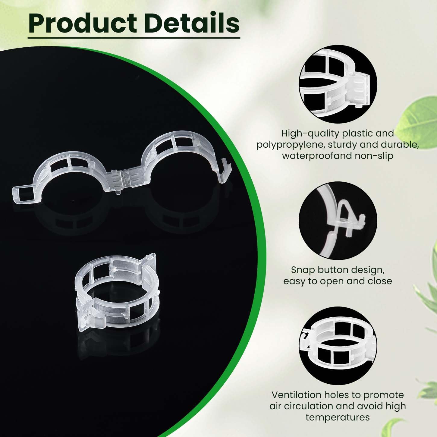 600pcs Plastic Plant Clips Reusable Garden Clips,Secured Plant Clips for Trellis&Vine Support Tomato Clips for Climbing Plants Enhance Upright Growth & Healthiness (600, CleanWhite)