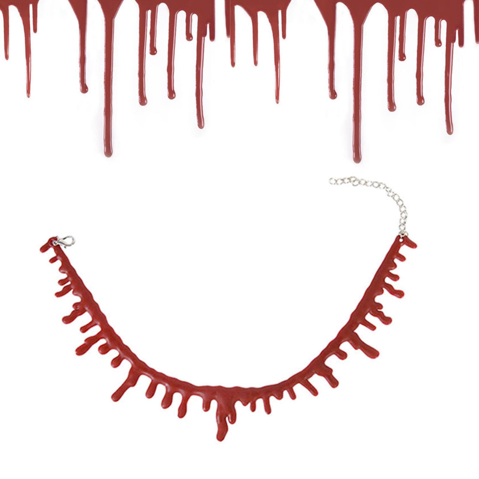 Collier Halloween Vampire Rouge Sang – Plastique/alloy, Réglable 30+8 Cm, Pour Costume, Fête, Cosplay, Carnaval