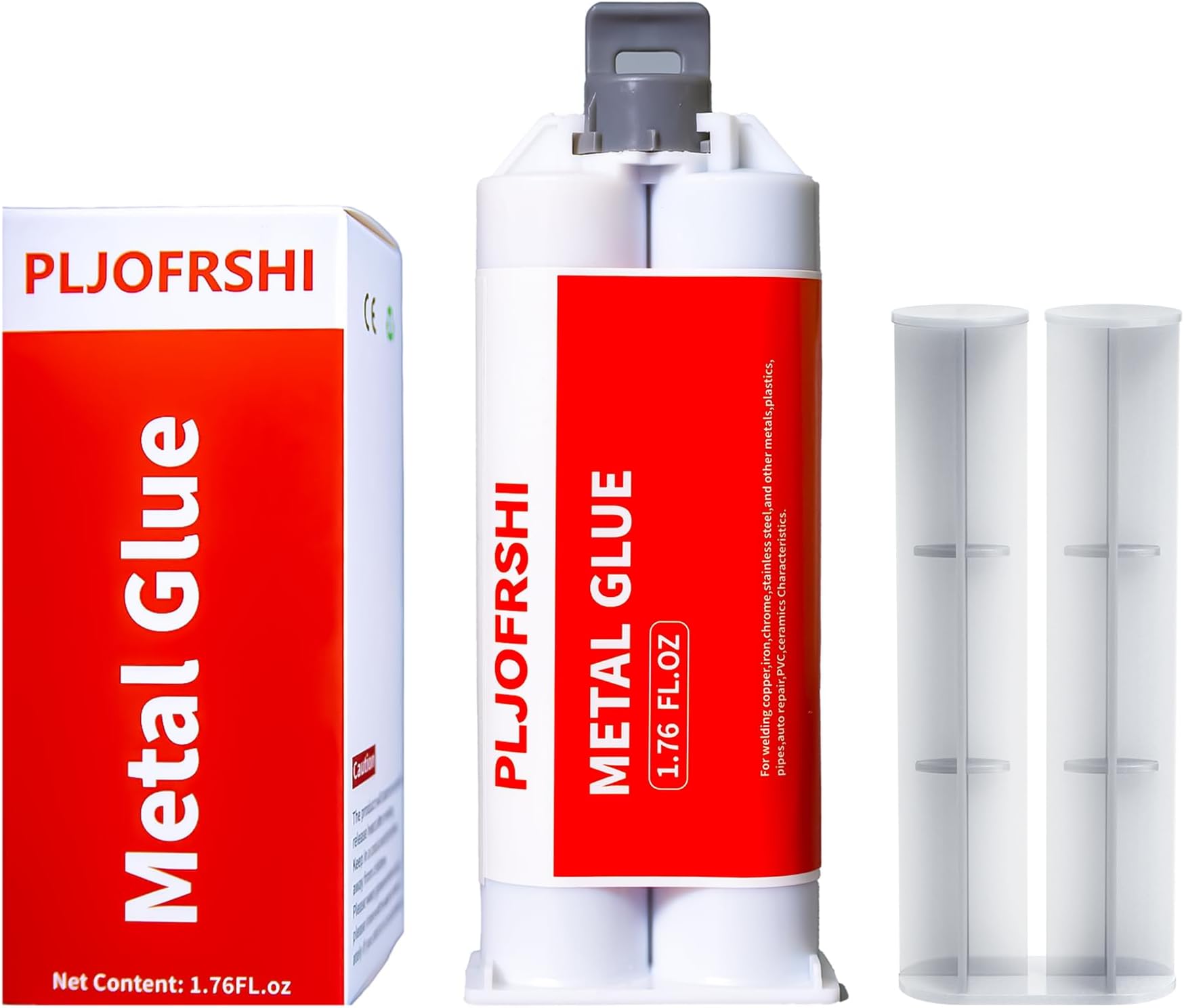 Metal Glue, Heavy Duty 2 Part Epoxy Weld Adhesive, High Strength Waterproof Repair Glue for Metal, Plastic, Ceramic, Fiberglass, Glass, Wood, Automotive, Plumbing, Construction Projects(1.76oz)