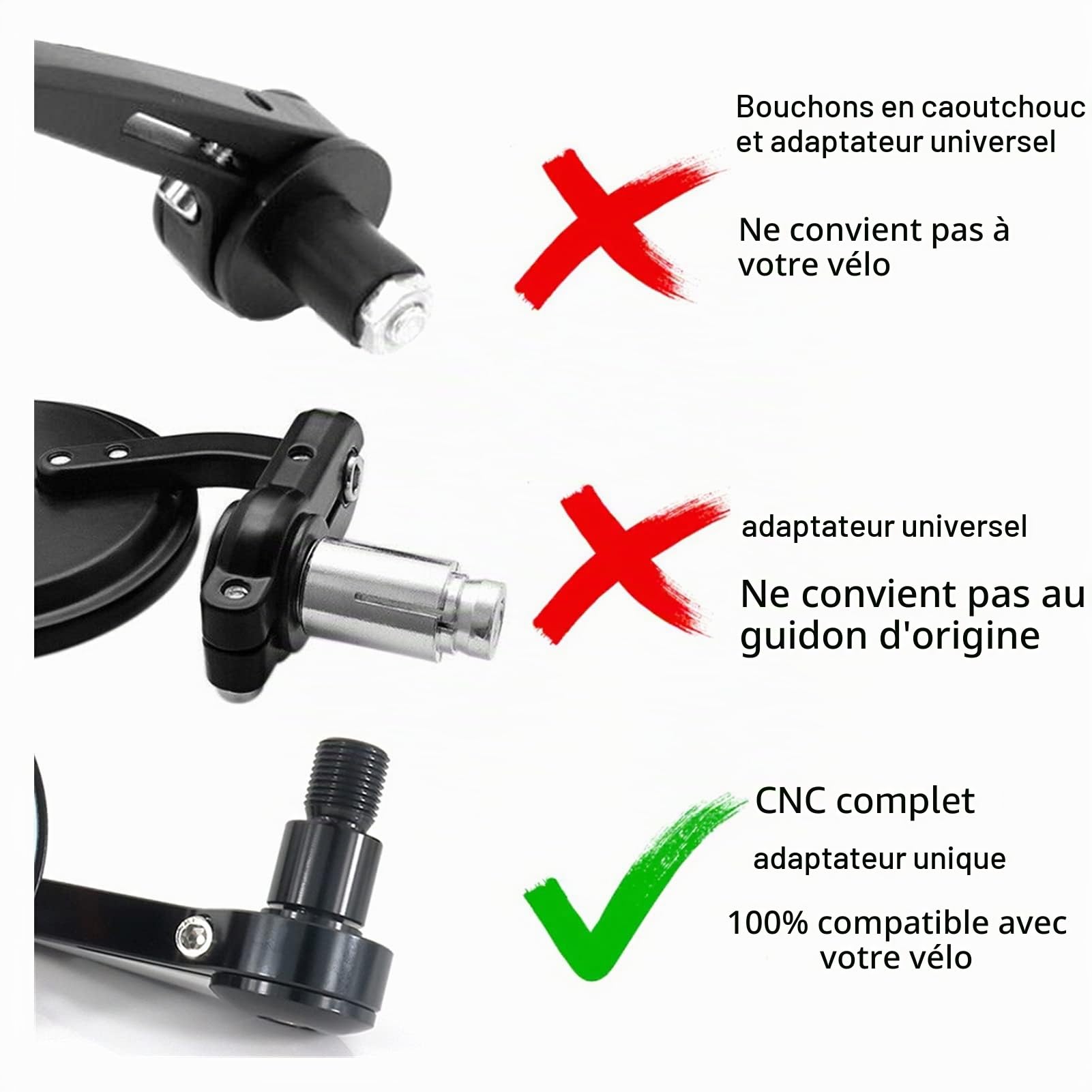 pour Yamaha XSR 900 2016 2017 2018 2019 XSR 700 2018-2019 Moto CNC Guidon Fin Rétroviseurs Rétroviseur Latéral Accessoires (Couleur : Noir)