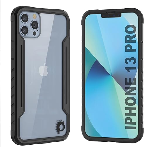 Punkcase Diseñada para iPhone 13 Pro Armor Stealth Series funda protectora de grado militar con marco de aluminio parte trasera transparente Máxima disponible en Yaxa Mexico