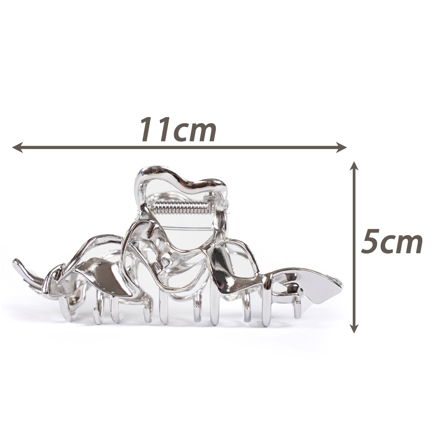 MinoCino Hair Clips, Large Silver Claw Clip for Women Girls Durable Hair Clip Accessories for Thick Hair Strong Hold - Image 2