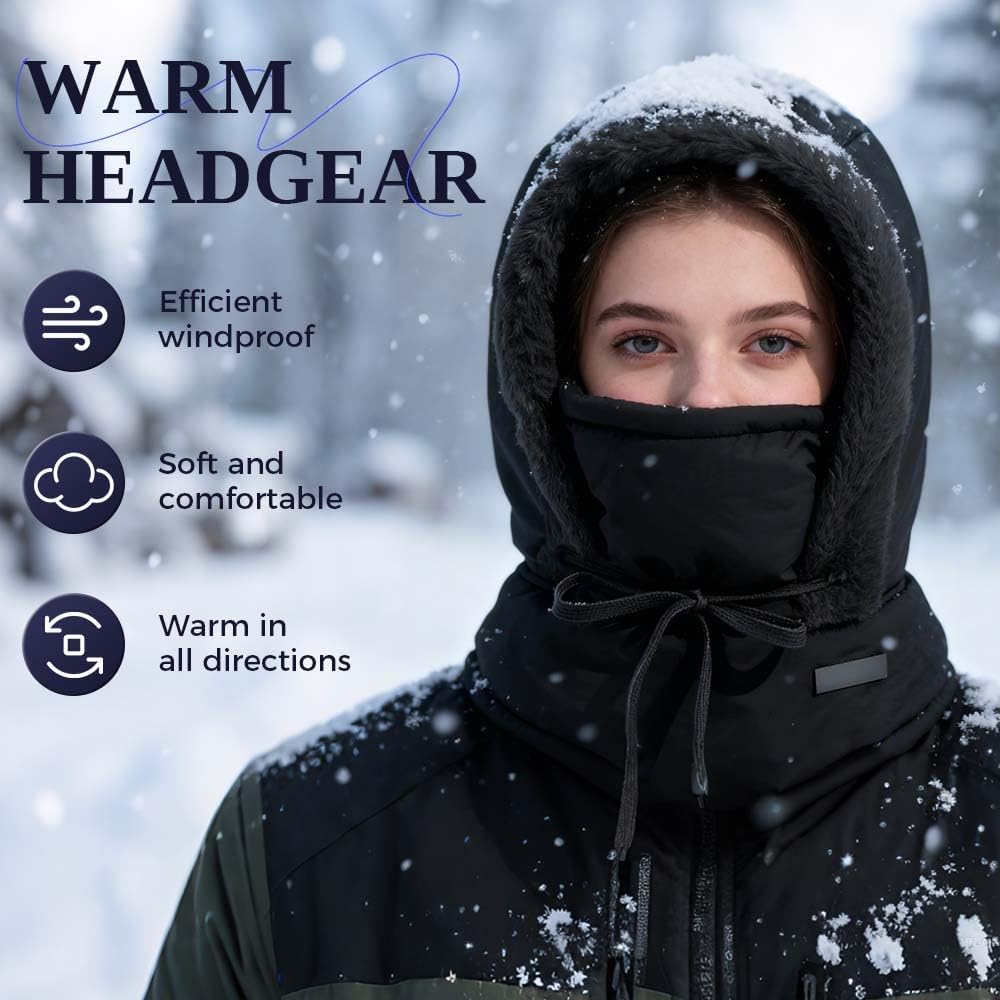3 in 1 Winter Beanie Hat with Scarf and Mask Womens Knit Beanie Hat Fleece Lined Winter Scarf Mask Set Snow Caps