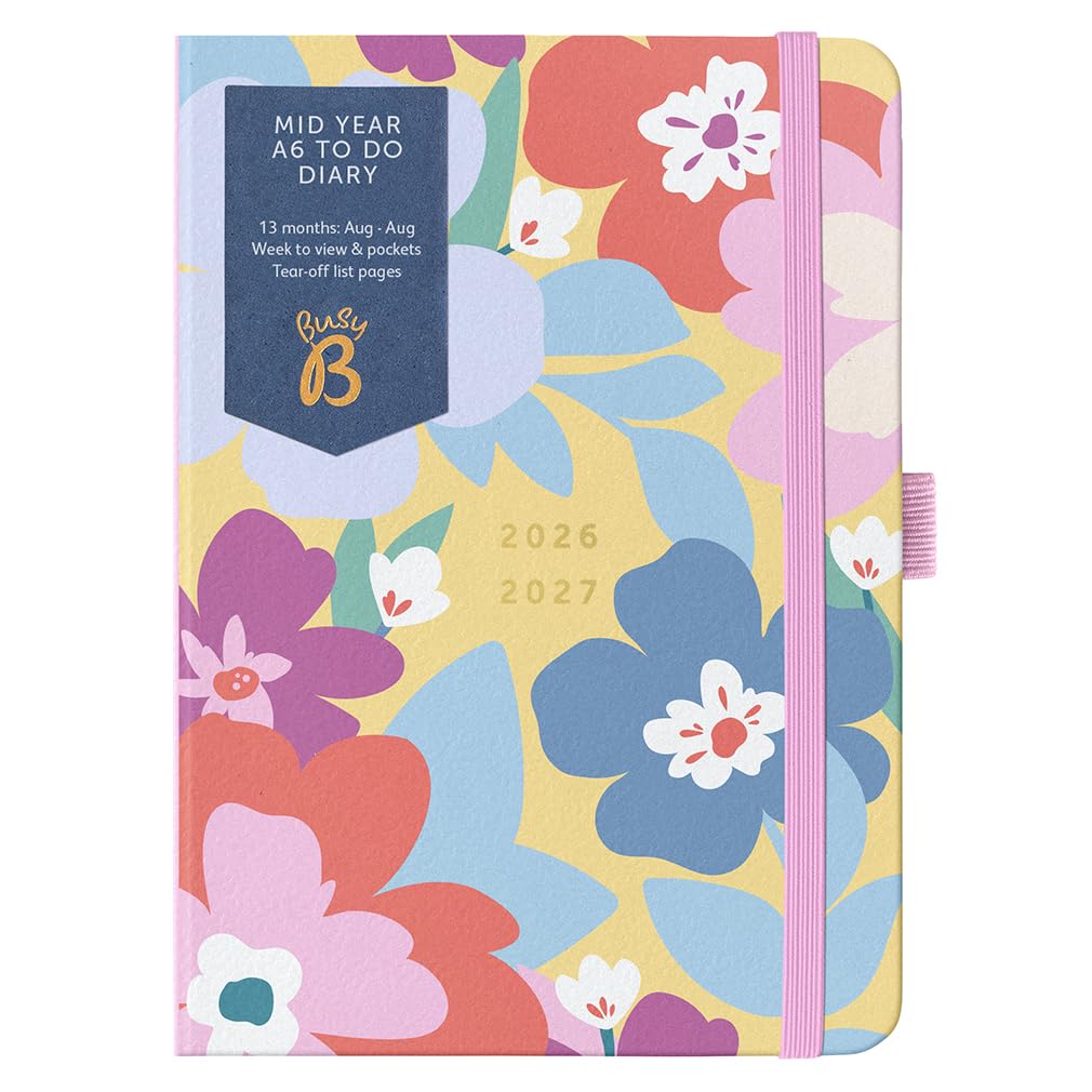 Floral Mid Year A6 To Do Diary 2026-2027