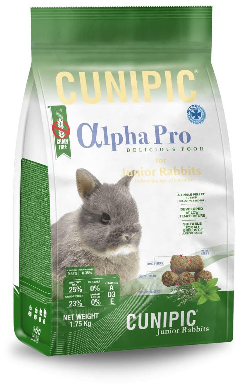 CUNIPIC Alpha Pro Comida Conejo Junior 2KG, Negro, 2 kg (Paquete de 1), 2000