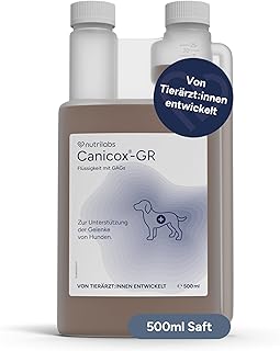 NutriLabs Canicox®-GR Nahrungsergänzung für Senioren-Hunde 500 ml - Nahrungsergänzung für Senioren-Hunde mit MSM, Chondroitin, Glucosamin, Ginseng u.v.m. - Gesundheitsprodukte für Hunde