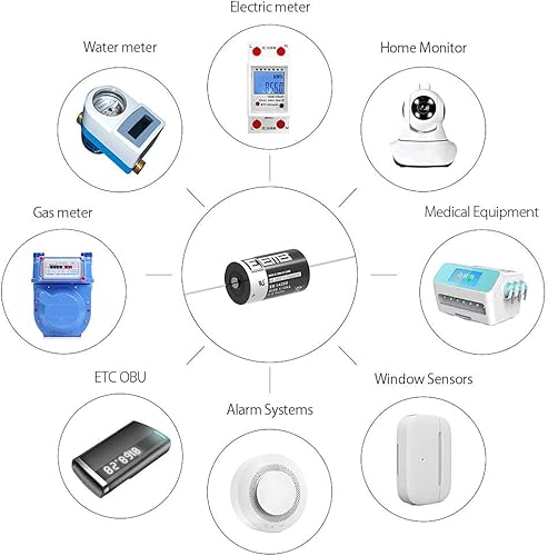 Miniatura 7 de 50X EEMB ER14250 - Batería de litio no recargable de 3.6 V con pestañas AX Li-SOCL 12 AA tamaño 1200 mAh, alta capacidad, certificado UL, de un solo
