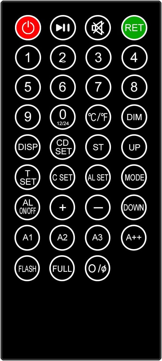 Remote Control for CH3386/CH3387/CH3389 Series LED Digital Wall Clock