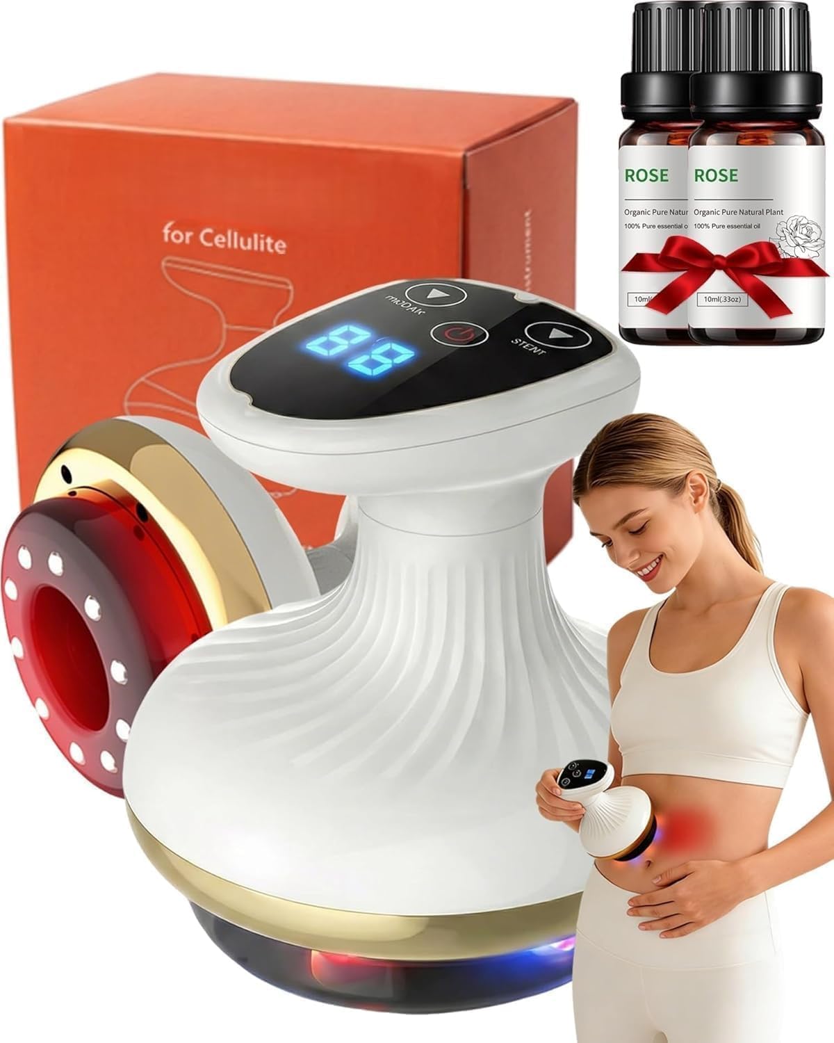 Vacuvia Cellulite Massager,massaggiatore Anticellulite,4-in-1 Aspirazione, Per Pelle Più Tonica E Riduzione Cellulite (9 Livelli Con Olio)