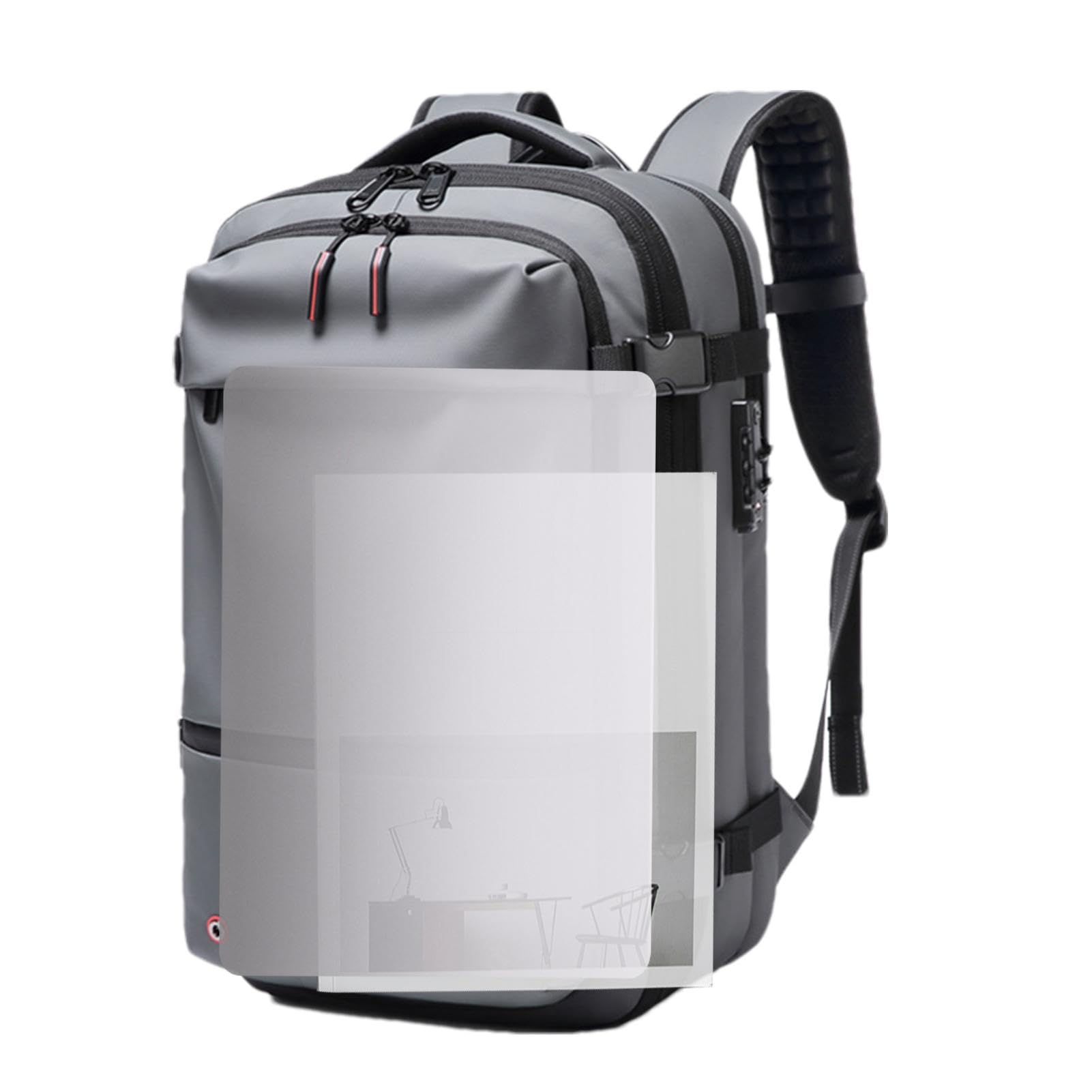 Zaino da viaggio sottovuoto – Airpack 60L espandibile scomparto per computer | imballaggio sottovuoto in tessuto Oxford, zaino airpack con blocco password, impermeabile, separazione secco/naso