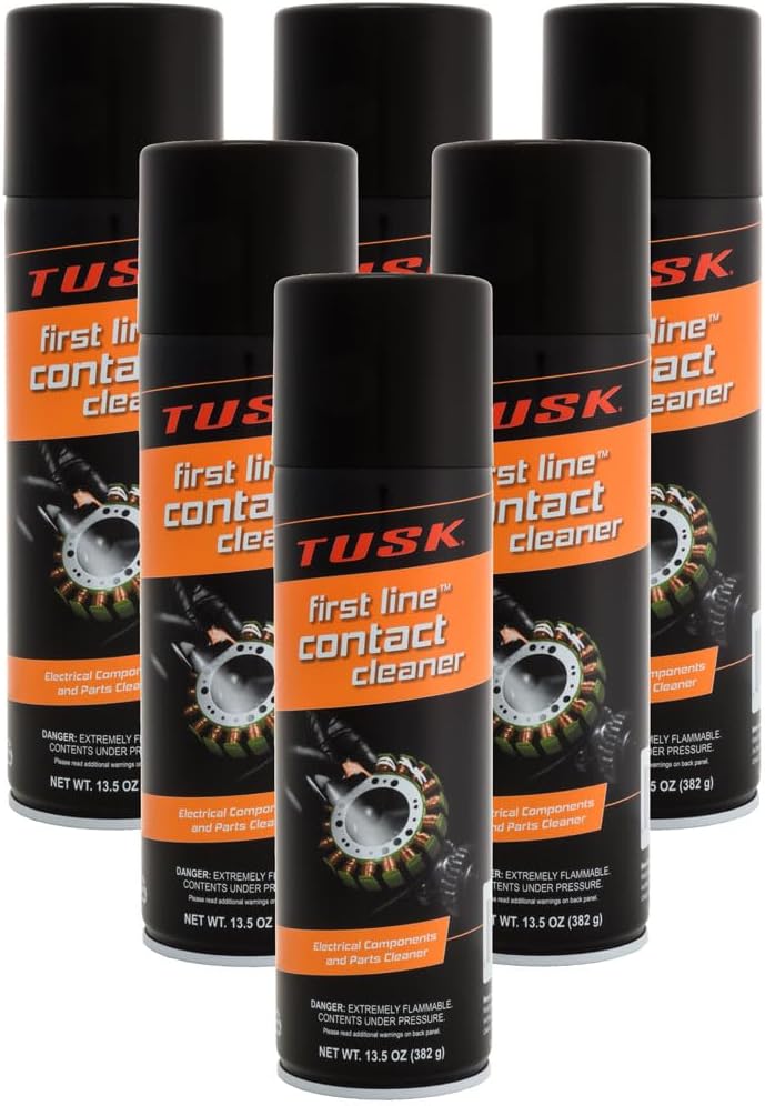 TUSK First Line Contact Cleaner 13.5 oz (6 Pack) – Fast-Drying Electrical Cleaner Spray – Safe for Automotive, UTV, ATV, Motorcycle & Powersports
