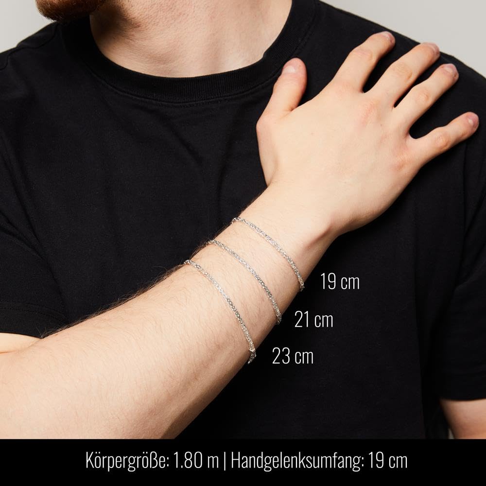 Königsarmband 925 Sterling Silber - Silberarmband 2.5mm Breit KA0025