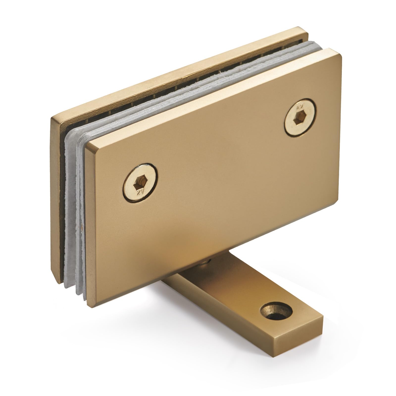 Ranbo Gold Shower Door Hinge(360°), Frameless Glass To Glass Hinge, Suitable For 8–12Mm Thick Tempered Glass, Stainless Steel, Glazed (1 Pc)