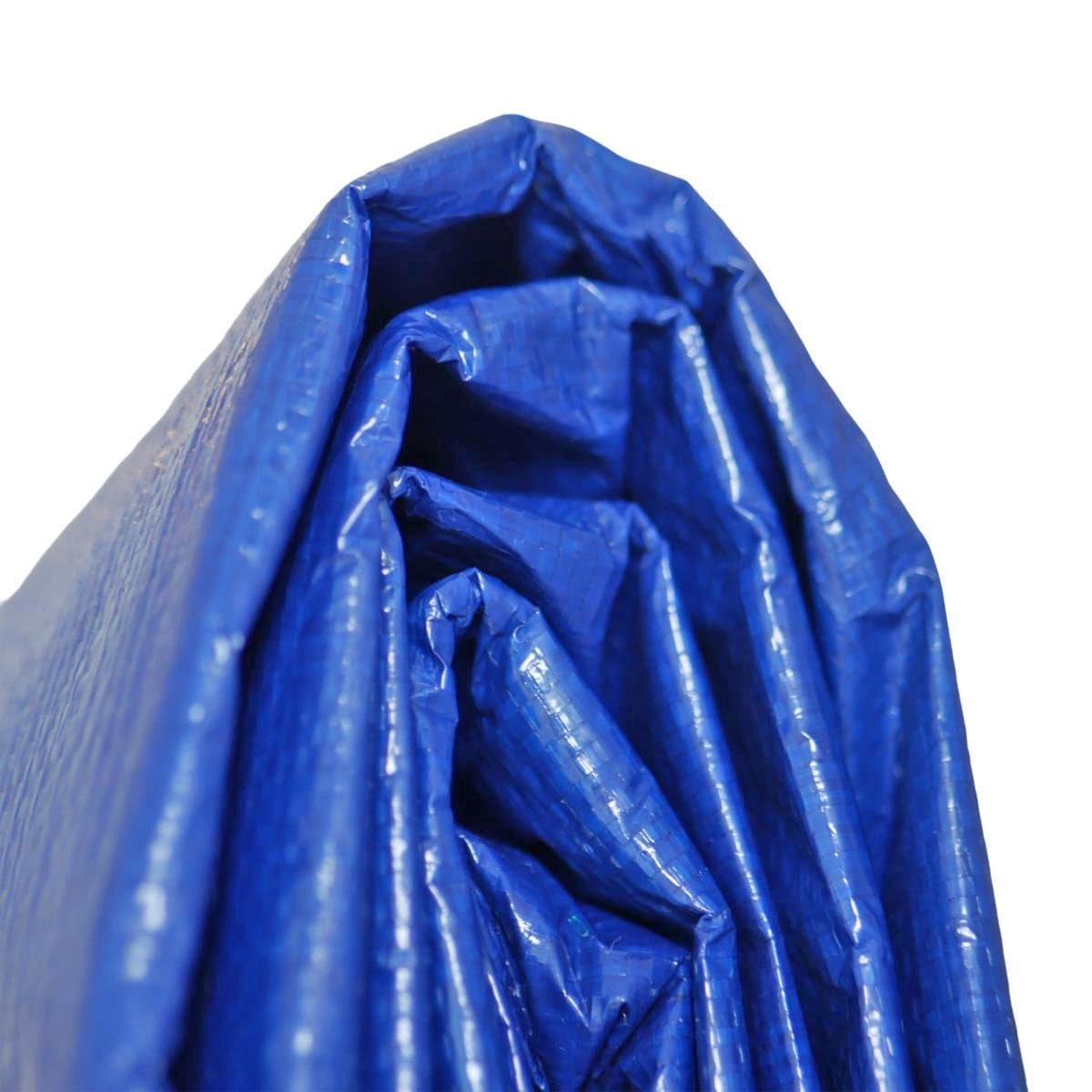 Bâche Piscine Ronde 6,2 m pour Piscine diamètre 5,40 m - Filet d'écoulement - Bleu - Résistante - Anti-UV - Oeillets