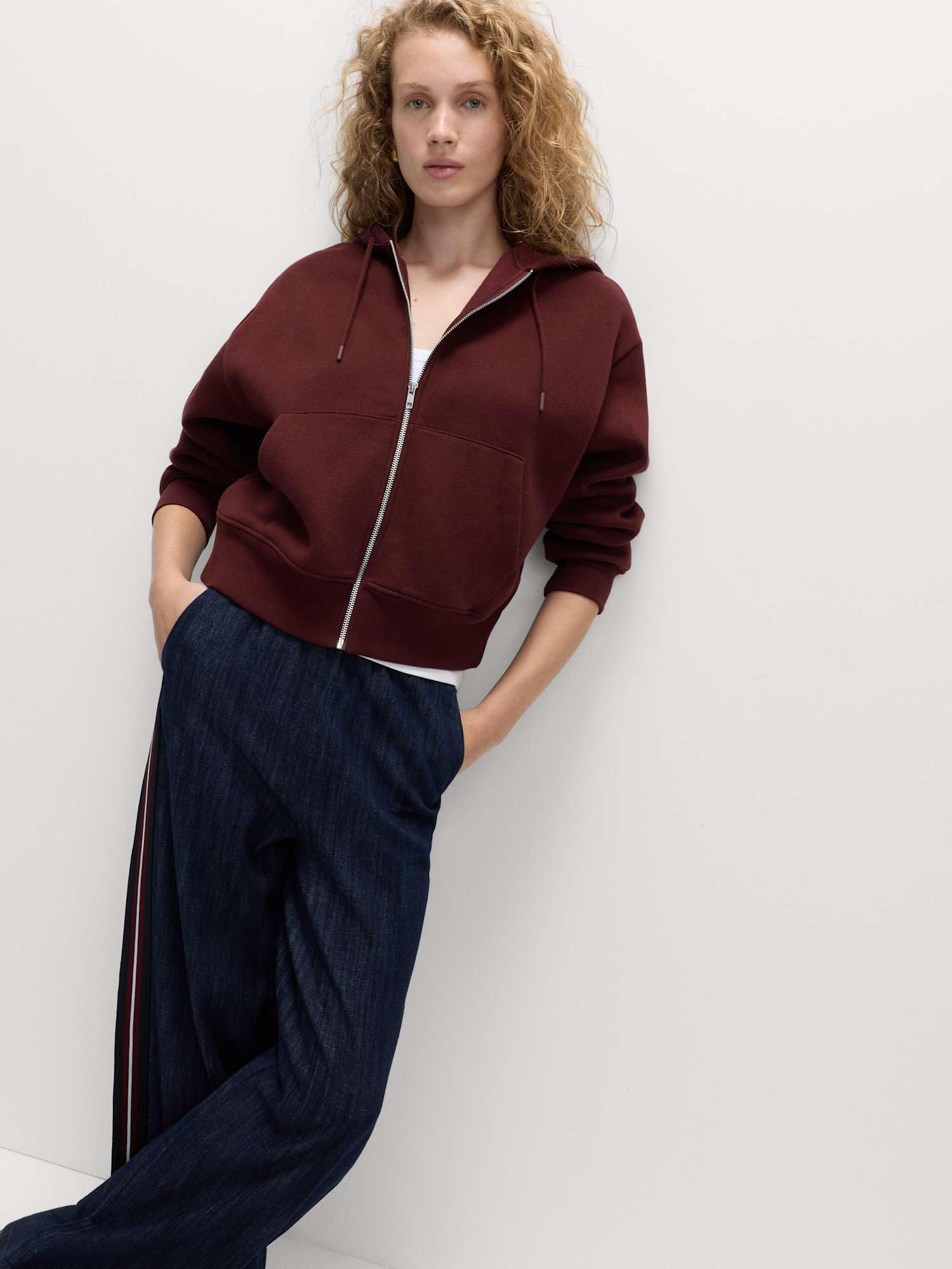 Marks & Spencer Sudadera con Cremallera y Capucha con Alto Contenido en Algodón para Mujer, Ajuste Normal, Acabado Afelpado