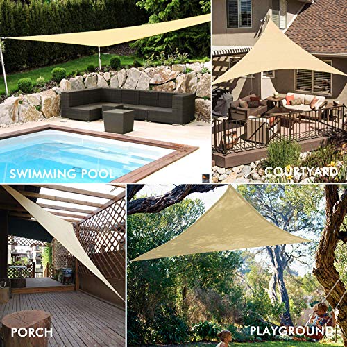 Artpuch Sun Shade Sail 20' X 20' X 20' Sand Cover For Patio Outdoor Triangle Canopy Backyard Shade Sail For Garden Playground #TOP7