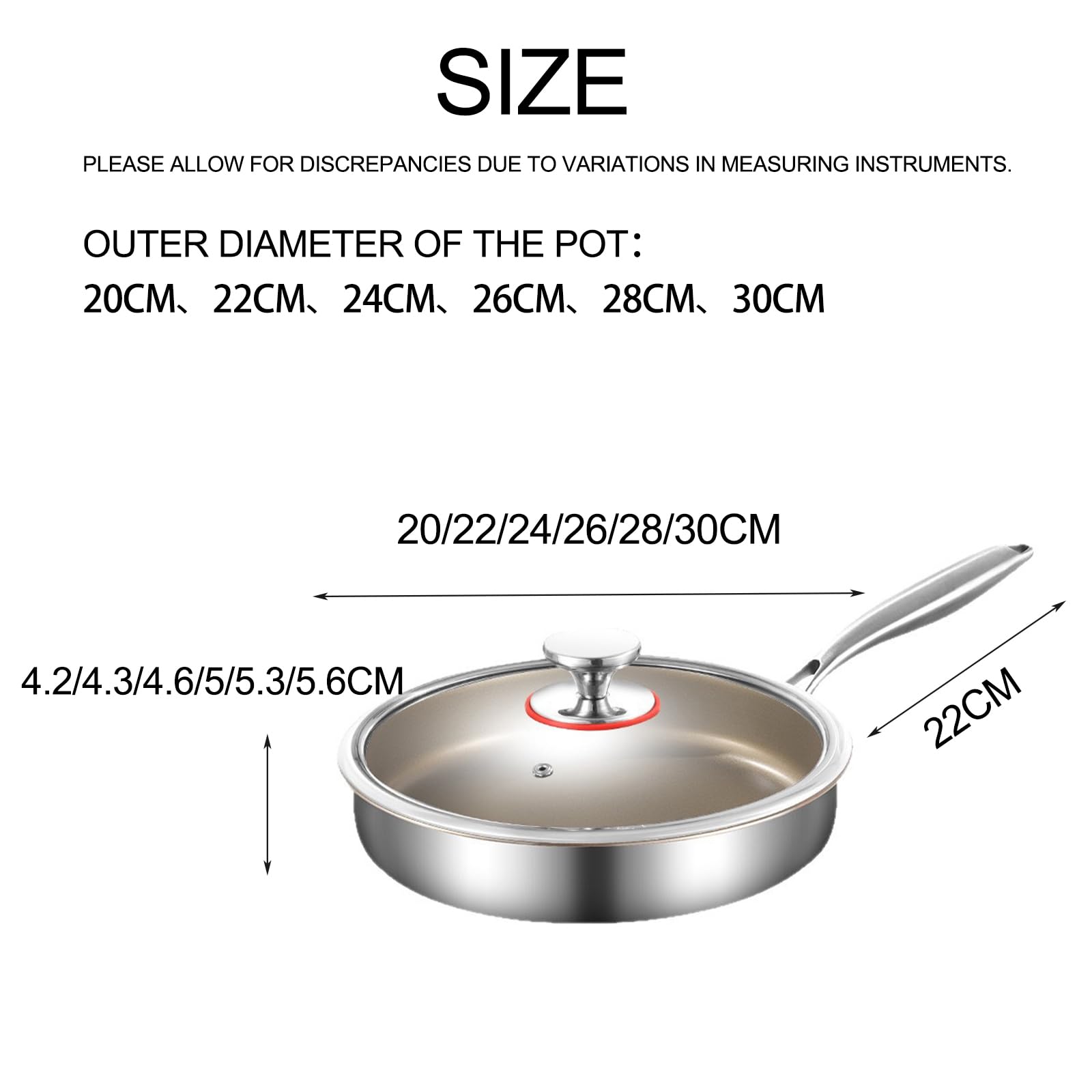 SartéN Acero Inoxidable Wok Multiusos Wok Grande Acero Inoxidable Apto Lavavajillas Wok Antiadherente con Tapa Wok InduccióN para Cocinar Familia Acampadas,30cm