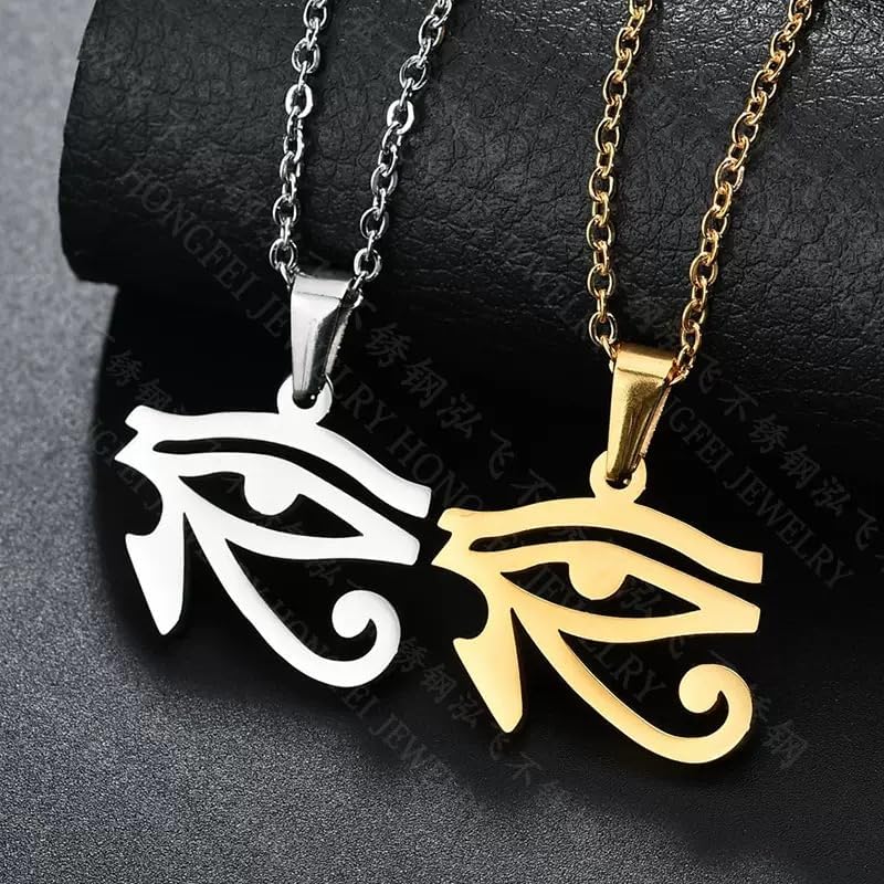 NIGHTCRUZ Eye of Horus Necklace, Ancient Egyptian Hieroglyphic Ideograph Amulet for Men Women - Image 3