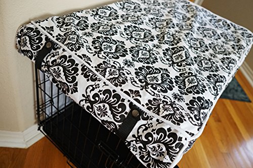 528zone Black & White Damask Design Dog Pet Wire Kennel Crate Cage Cover (Small, Medium, Large, XL, XXL) (Medium… - Image 4